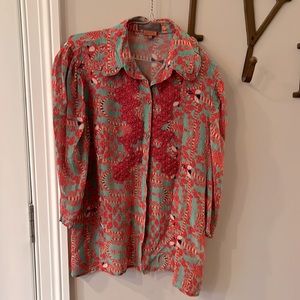 Anthropologie 3/4 sleeve button down shirt medium